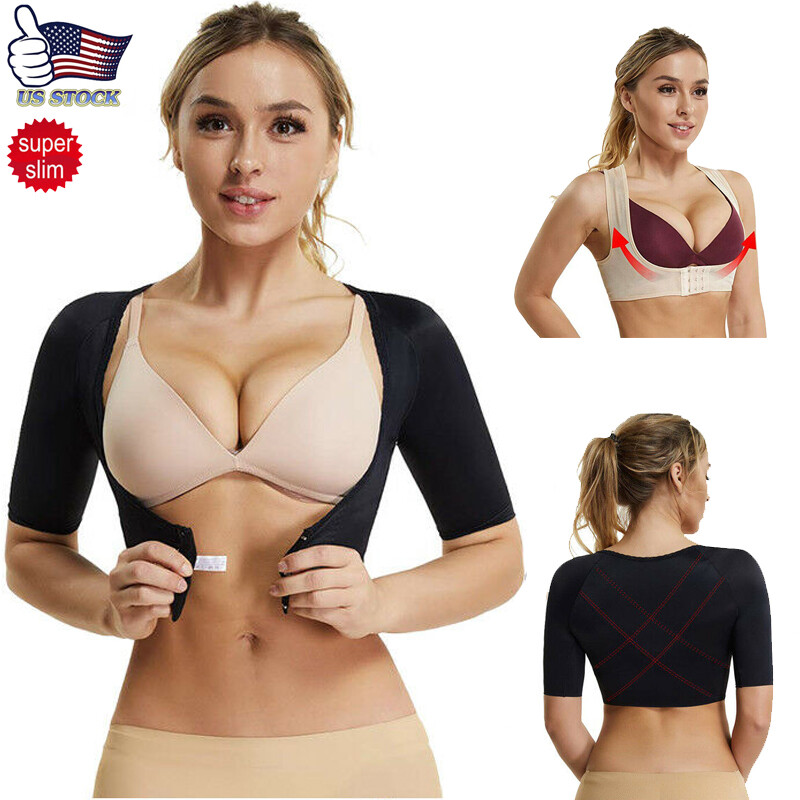 Women's Firm Compression Arm Shaper Short Sleeve Push Up Shapewear Bra