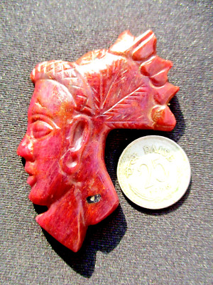 Antique look RUBY hand made tribal princess face / US DUTY PAID
