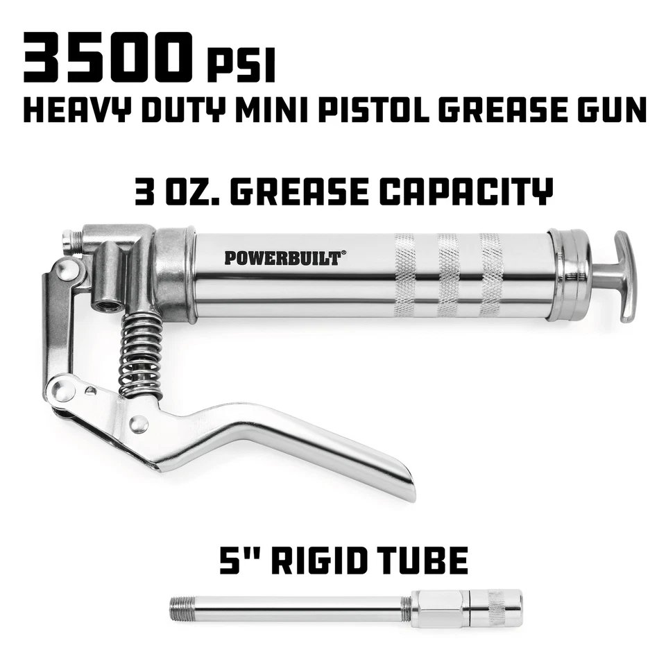 Pistola de engrase Powerbuilt Mini Pistol Grip - 6485755 Foto 2 de 4