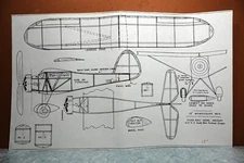 MONOCOUPE 90-A BALSA FREE FLIGHT MODEL AIRPLANE PLANS 15" WINGSPAN