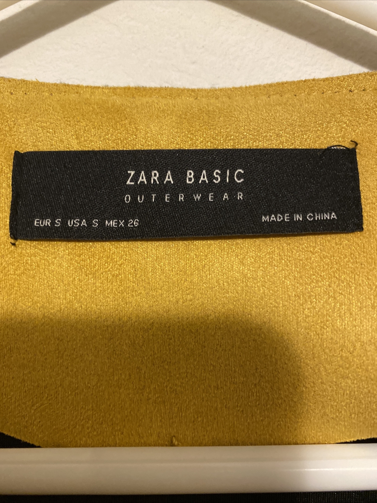 Womens Zara Basic button down yellow suedette jac… - image 3