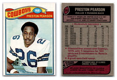 1977 Topps #395 Preston Pearson EXMT/NM - Dallas Cowboys