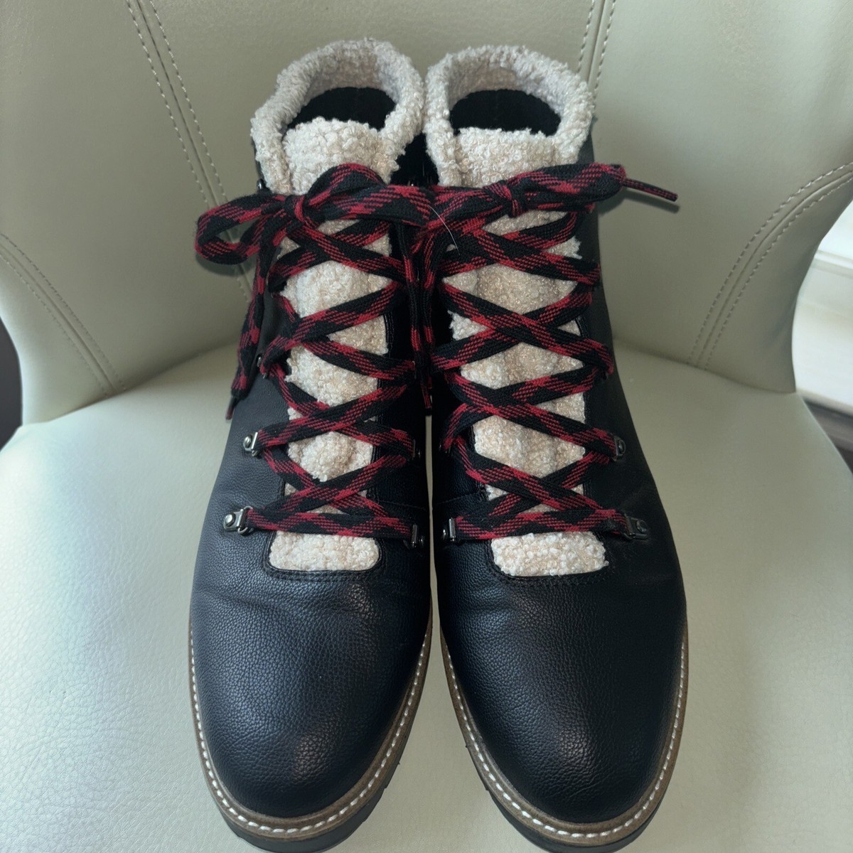 Scholl's So Cozy Ankle Boots Women's 11M Black Vegan Leather