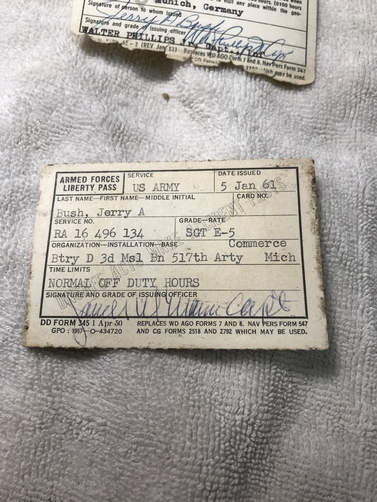 6) Vintage APRIL 10, 1950's -60's U.S. ARMY ARMED FORCES LIBERTY PASSES &  Other | eBay