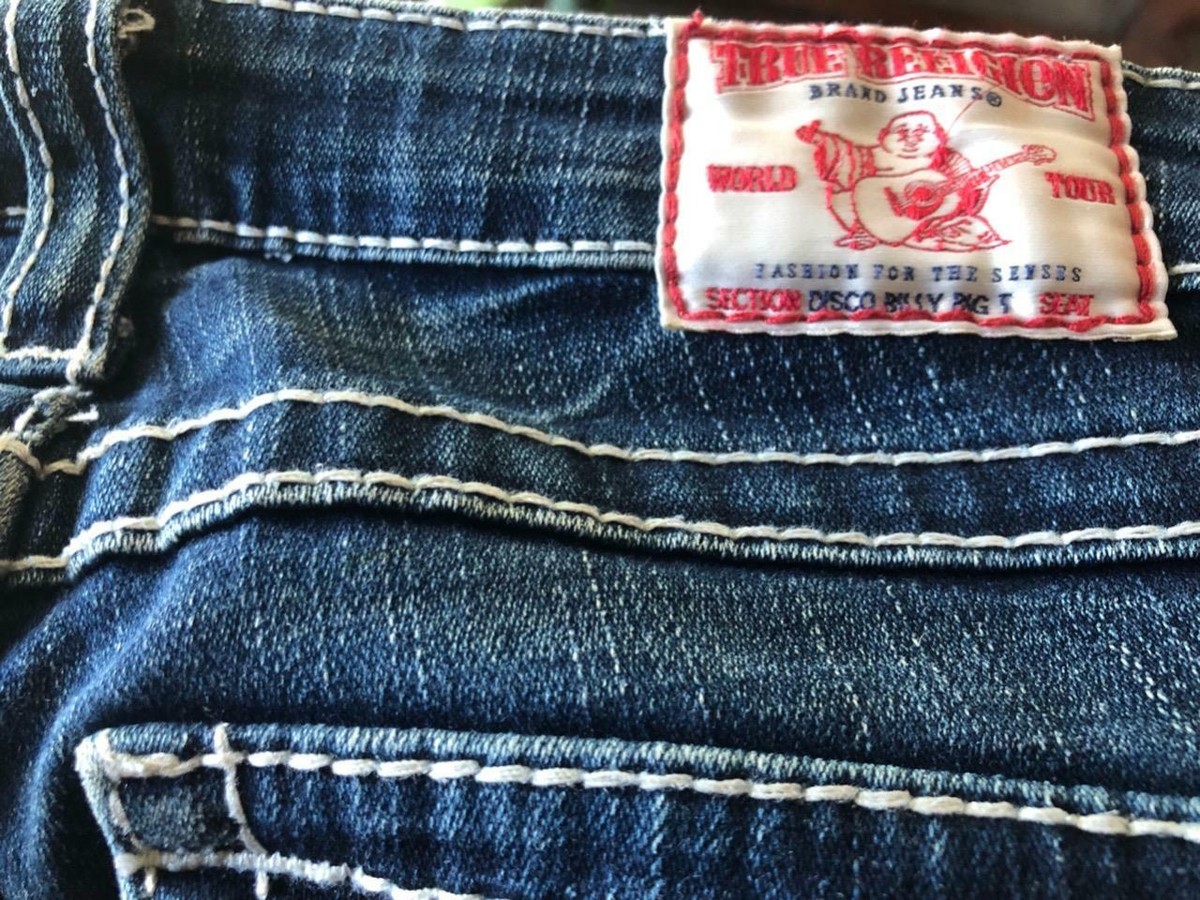 【希少】TRUE RELIGION DISCO BILLY BIG Tデニム True Religion Disco Billy Big T w/Crystals Women's Jeans
