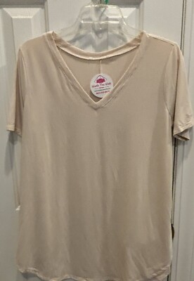 Women s Beige V-neck Tunic Tshirt-New! Size XL