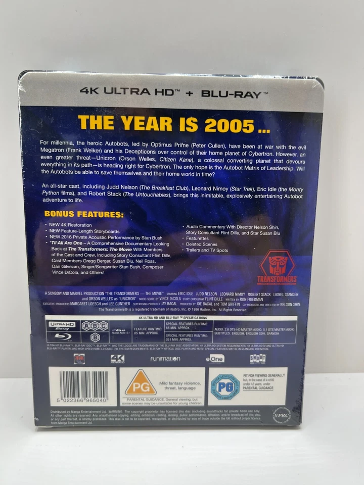 Transformers: The Movie STEELBOOK 4K Ultra HD + Blu-ray Region B Collectors - Image 2 of 4