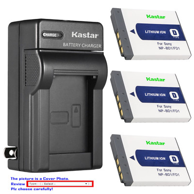 Kastar Battery Wall Charger for Sony NP-BD1 BC-CSD Sony DSC-T900 Digital Camera