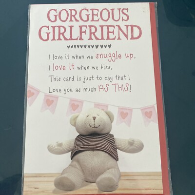 Wunderschöne Freundin Valentinstag Karte Kuschelige Bumkins emotionale Rettung Ltd