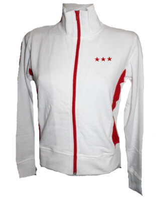 DAMEN FLASHLIGHTS SWEATJACKE  JACKE SPORTJACKE  WEISS WEIß ROT Gr. 36 38 NEU