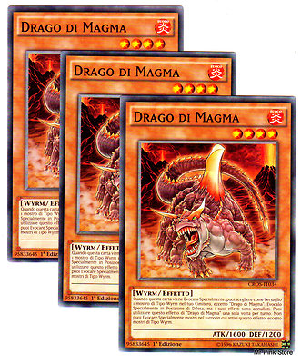 Set 3x MAGMA DRACHE auf Italienisch (Dragon) CROS-IT034 Common YUGIOH