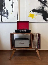 Record Player Stand Vinyl Storage Cabinet MCM