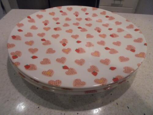 4 Target/Opal House waffle Valentines Day melamine plates perfect condition cute - Picture 1 of 3