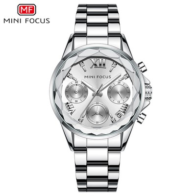 MINI FOCUS Women's Multifunction Chronograph Luminous Calendar Quartz Watch