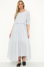 New 2 Piece Set Ladies Italian Lagenlook Lightweight Cami Maxi Dress & Over Top 