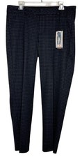 New Liverpool Jeans Company Women's Black The Knit Trouser Plaid Pants Sz 14