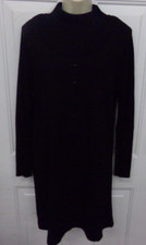 Vintage KATHIE LEE Womens Size Medium Black Long Sleeve Knit Dress ~ EUC