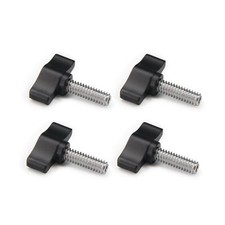 4pcs 1/4"-20 x 3/4" Thumb Screw Stainless Steel Standard/Coarse Thread Black ...