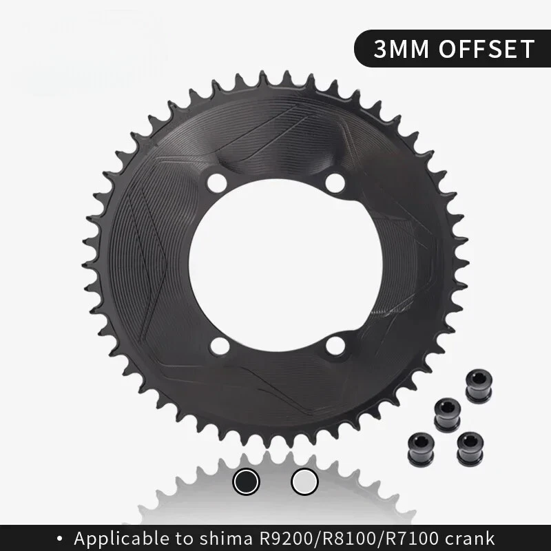 Plato de bicicleta Aero Ultraligero 110BCD 3mm Desplazado 40-50T Cerrado Rueda de cadena única Foto 3 de 4