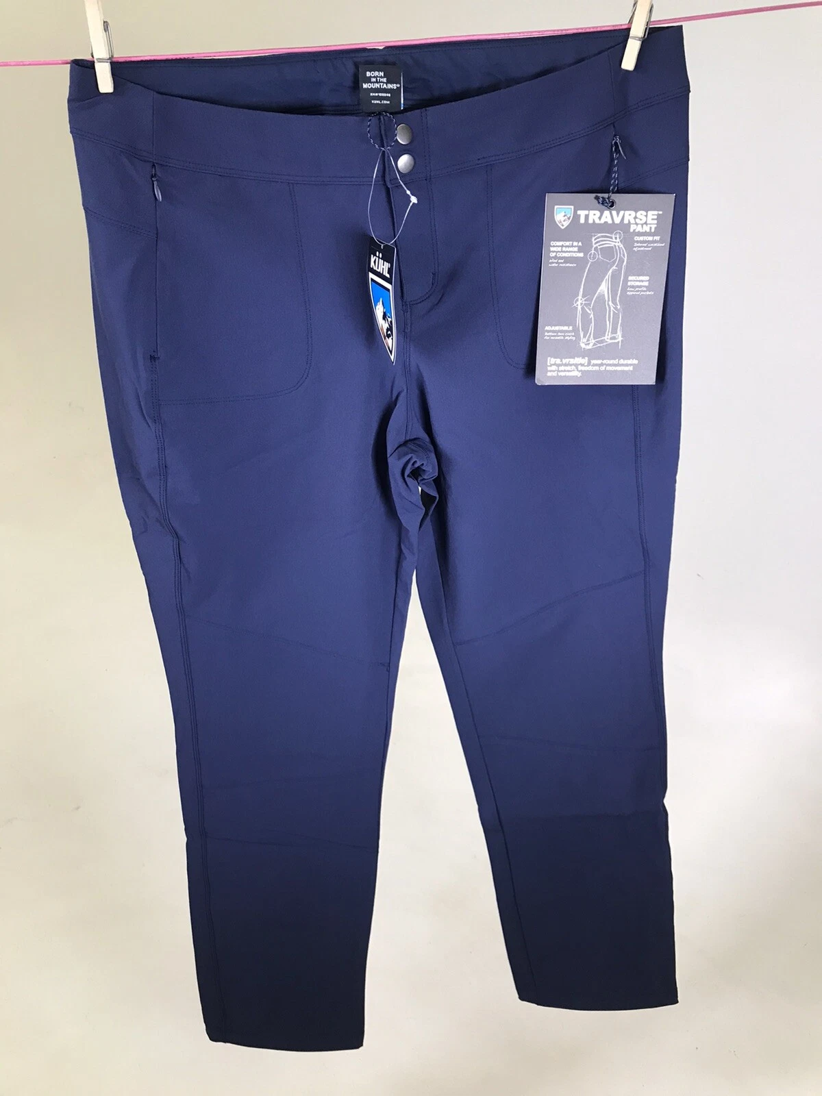 KUHL TRAVRSE Women's Softshell Pants Size 16 x 32" Inseam - Indigo - NWT!