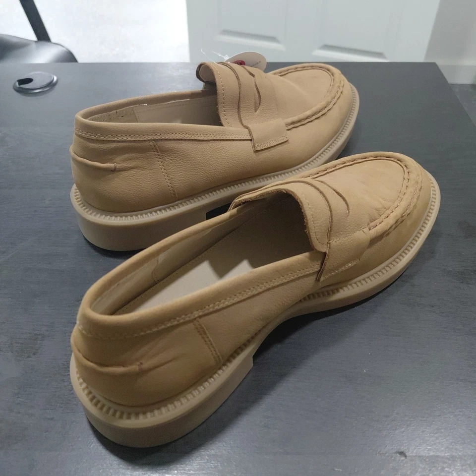 Zapatos Blondo Halo Para Mujer Talla 10M Tostado Impermeable Mocasines Cuero Superior Sin Cordones Foto 2 de 4