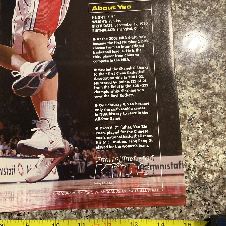 YAO MING 新秀 SI 儿童 JUMBO 海报 #1 PICK HOUSTON ROCKETS 中国 — 第 4/4 张图片