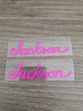 2pc Jackson Guitar Standard Headstock UV DTF DECAL STICKER Made In USA Pink