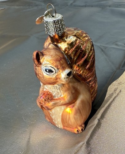 VINTAGE OLD WORLD CHRISTMAS Squirrel GLASS ORNAMENT Christmas Tree Holiday EUC - Picture 3 of 5