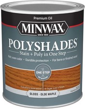 Polyshades Wood Stain  Polyurethane Finish   Quart, Olde Maple, Gloss