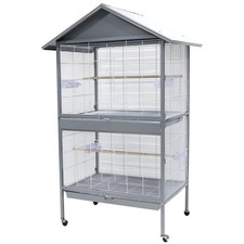 Flyline Large Parrot Cockatiel Parakeets Canary Finch Bird Cage with Roof