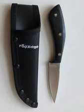 Fox Edge Fixed Knife 3" Stainless Steel Full Tang Blade Black Pakkawood Handle