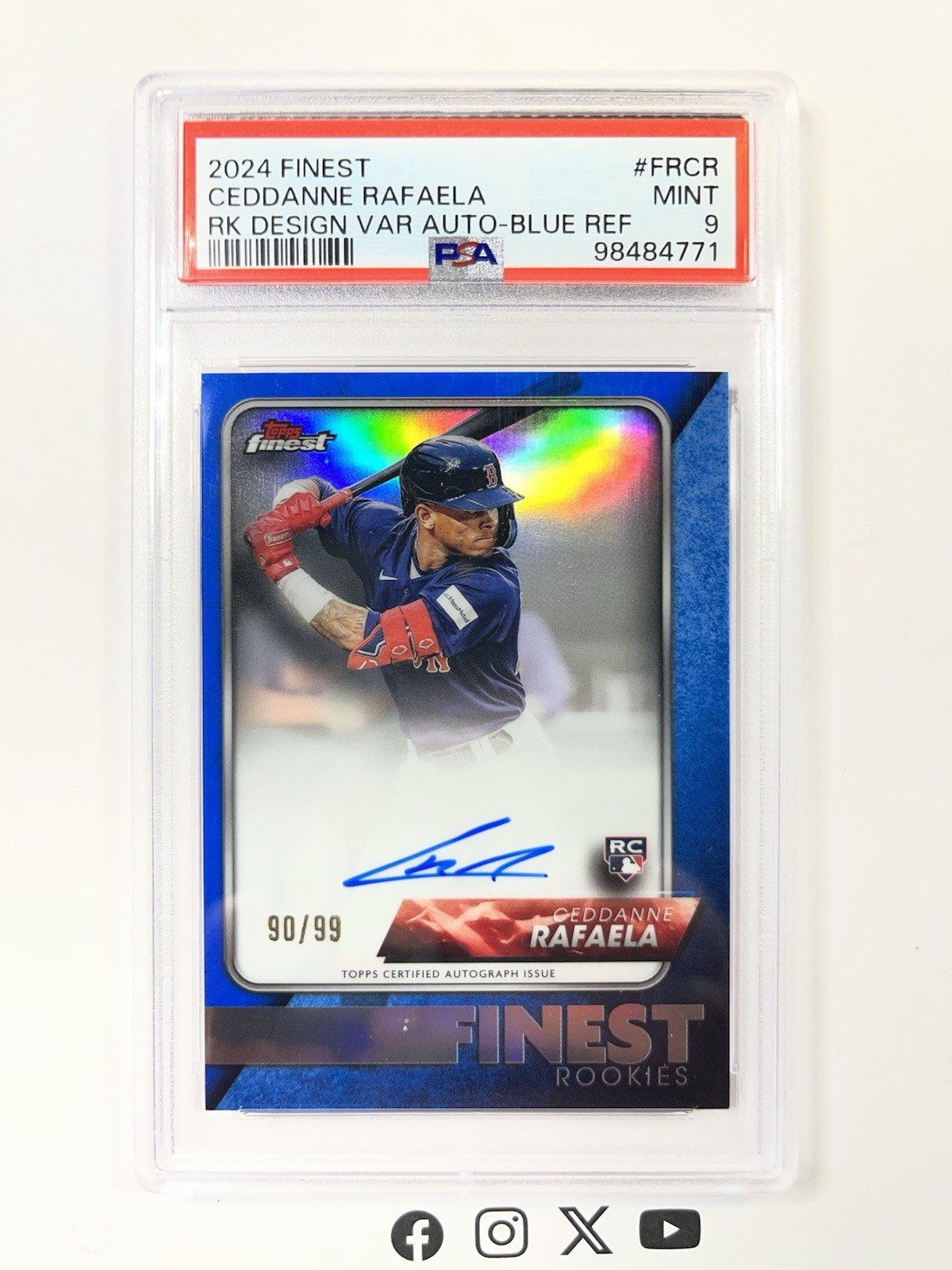 2024 FINEST CEDDANNE RAFAELA (RC) DES. VARIATION AUTO BLUE REFRACTOR /99 PSA 9!