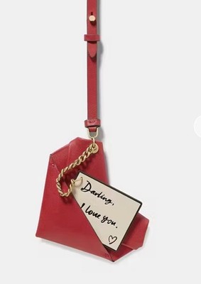 NWT Kate Spade Yours Truly Origami Heart Bag Charm Key Fob Keychain  Valentine