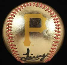 Autographed Olivia Libby Dinner Gold Pirates Baseball