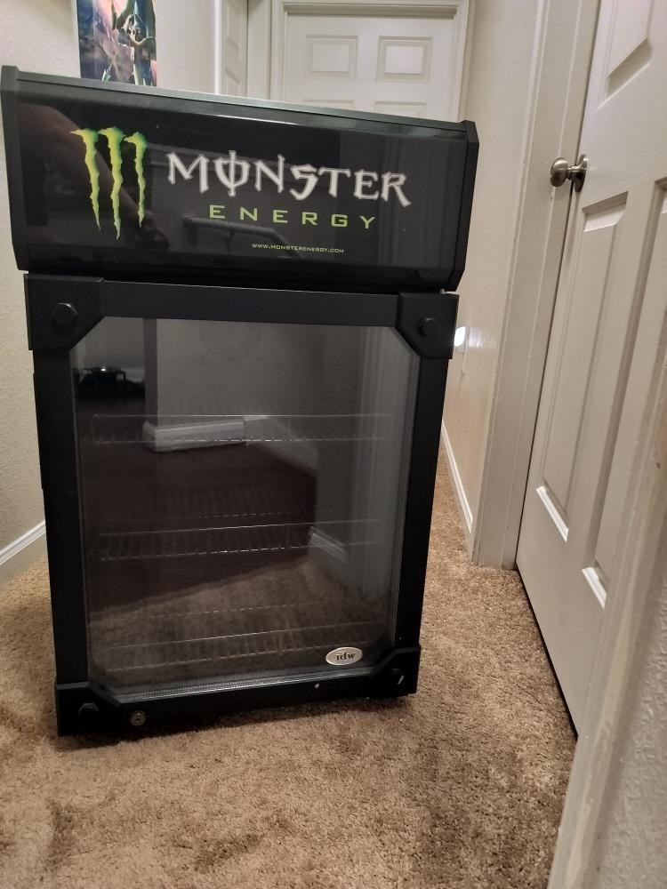 冷蔵庫・冷凍庫 Monster Energy Drink Black Mini Fridge Monster Energy Drink Mini Fridge Pub Home Garden Garage 220V