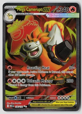 Mega Camerupt ex 156/132 Ultra Rare Mega Evolution Pokemon Near Mint