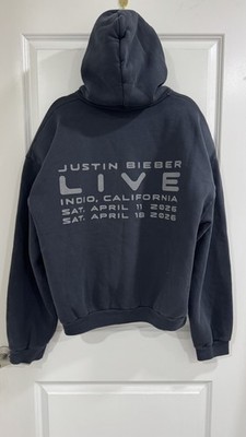 Justin Bieber Coachella Skylrk Cave Zip Up Hoodie - Large Black