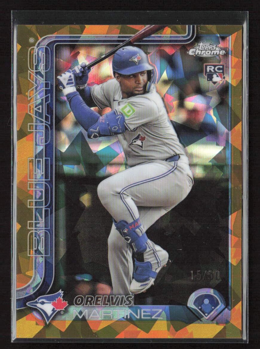 2025 Topps Chrome Sapphire MLB #105 Orelvis Martinez Gold Refractor /50 RC