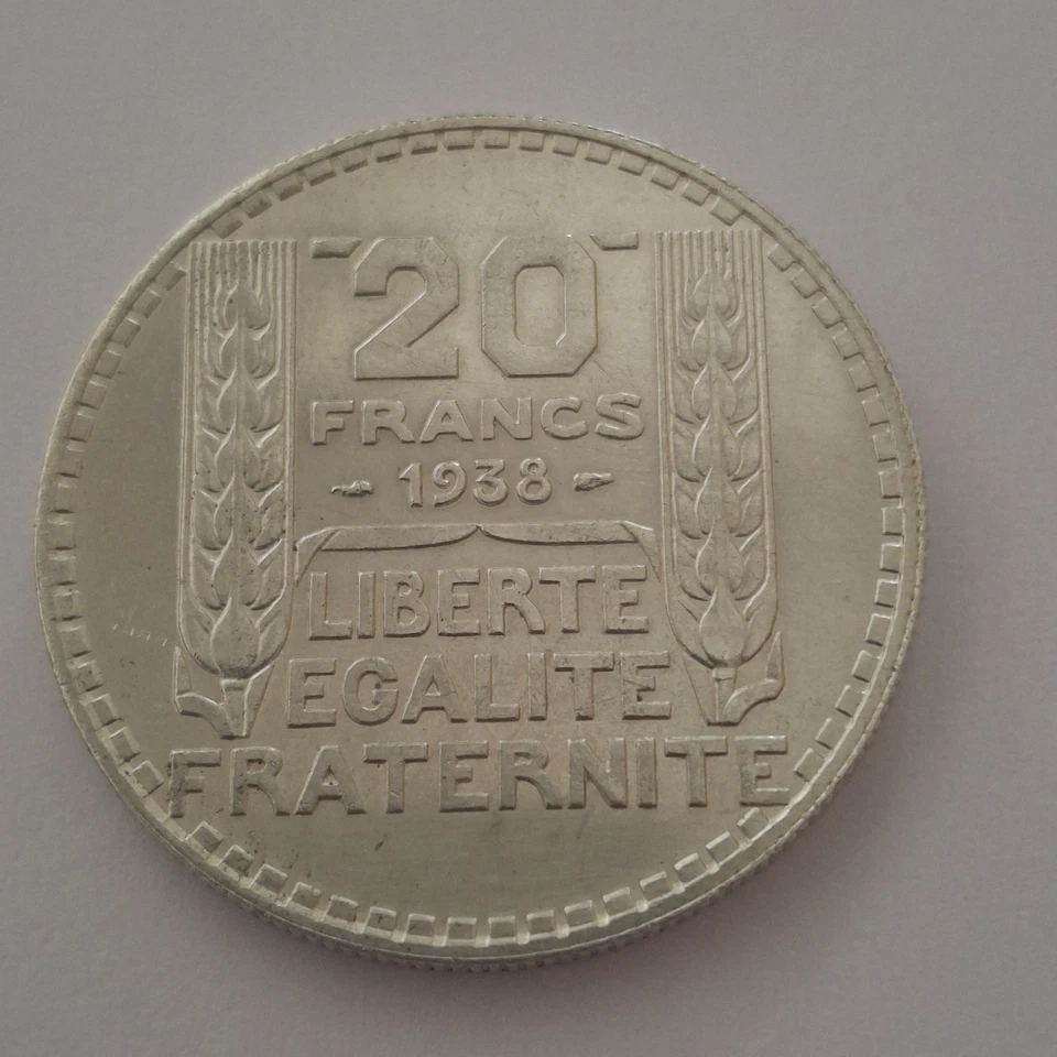 MONNAIE 20 FRANCS TURIN ARGENT 1938 - Photo 1/2