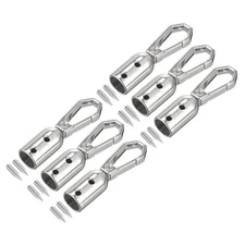 0.32" Cord End Cap Terminator Cord Finding for Tassel Jewelry Making 6Pcs Silver