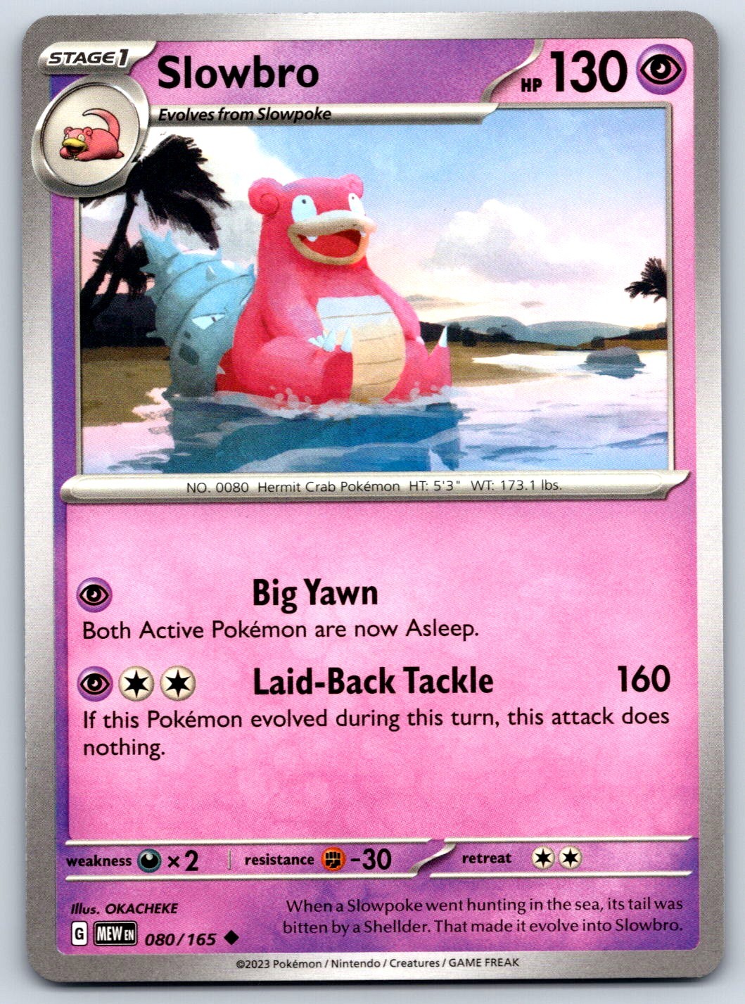 Slowbro - Scarlet Violet 151 080/165 Pokemon Card NM
