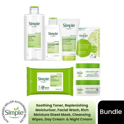 Simple Kind To Skin Complete Skincare Bundle Hydrating Nourishing Gift Set