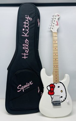 New Squier x Hello Kitty Stratocaster Electric Guitar - White W/ Gig Bag Free SH
