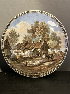 Antique Prattware Pot Lid The Residence of Anne Hathaway Shottery Stratford