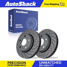 Front Drilled Slotted Brake Rotors Pair for Jeep Wrangler 2018 Wrangler JK