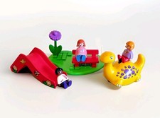 123 Playmobil 6748 Aire de Jeux Complet Toboggan Dino + Figurines Très Bon État