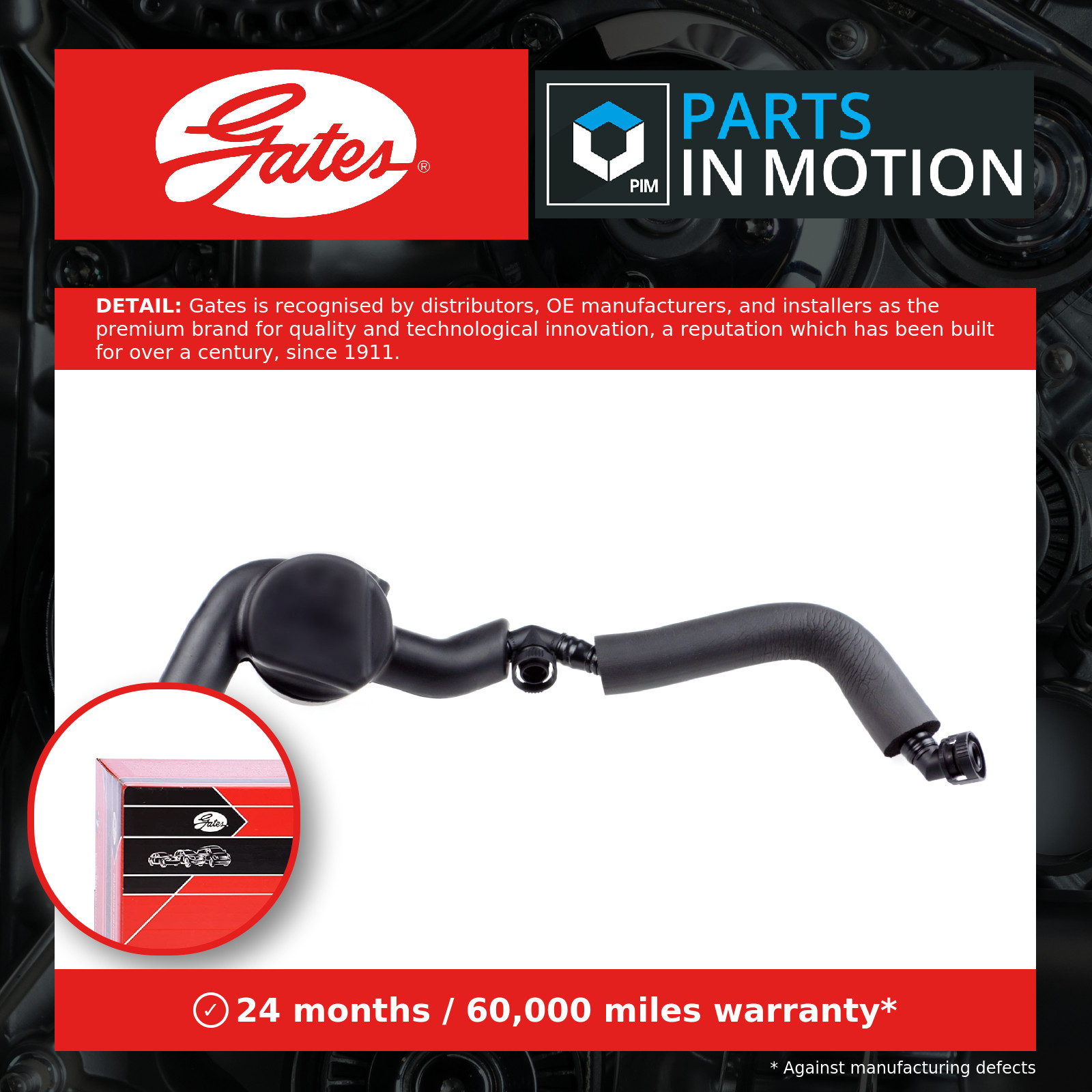 Crank Case Breather Pipe Hose fits BMW 750 E65 4.8 06 to 08 N62B48B Gates New - Image 11