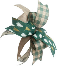 Green Christmas Bow for Wreath,Winter Christmas Wreath Bows 14X11inch for Front