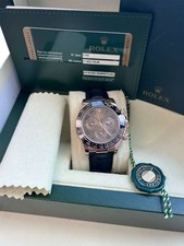 Rolex Daytona Cosmograph Ceramic Bezel Crocodile Strap Rose Gold Watch 116515LN 7