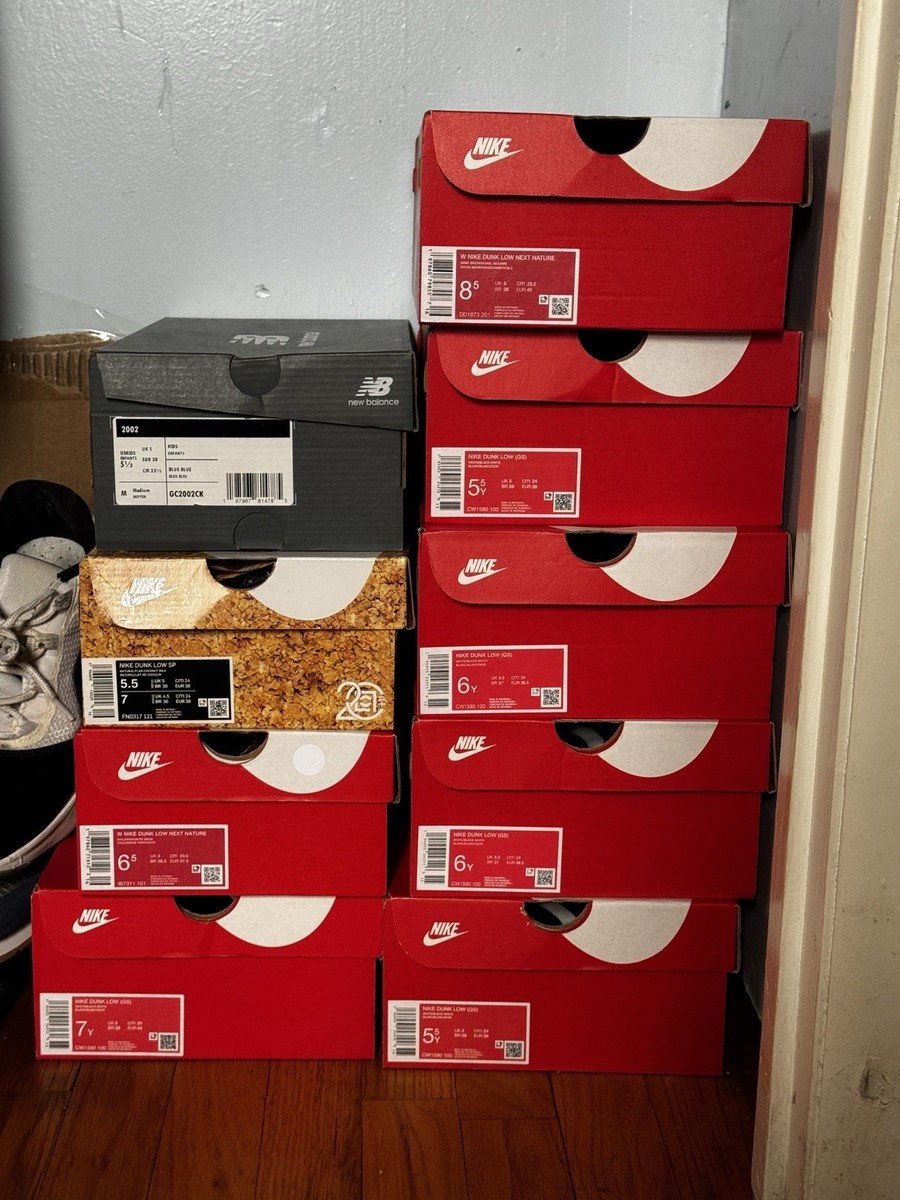 “Sneaker Bundle – 9 Pairs Nike Dunk + CLOT and New Balance – Need Gone ASAP” — product photo 1 of 5